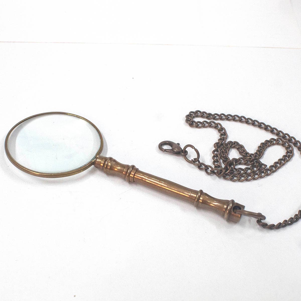 88mm Victorian Scholar’s Magnifier, 14' brass chain, each