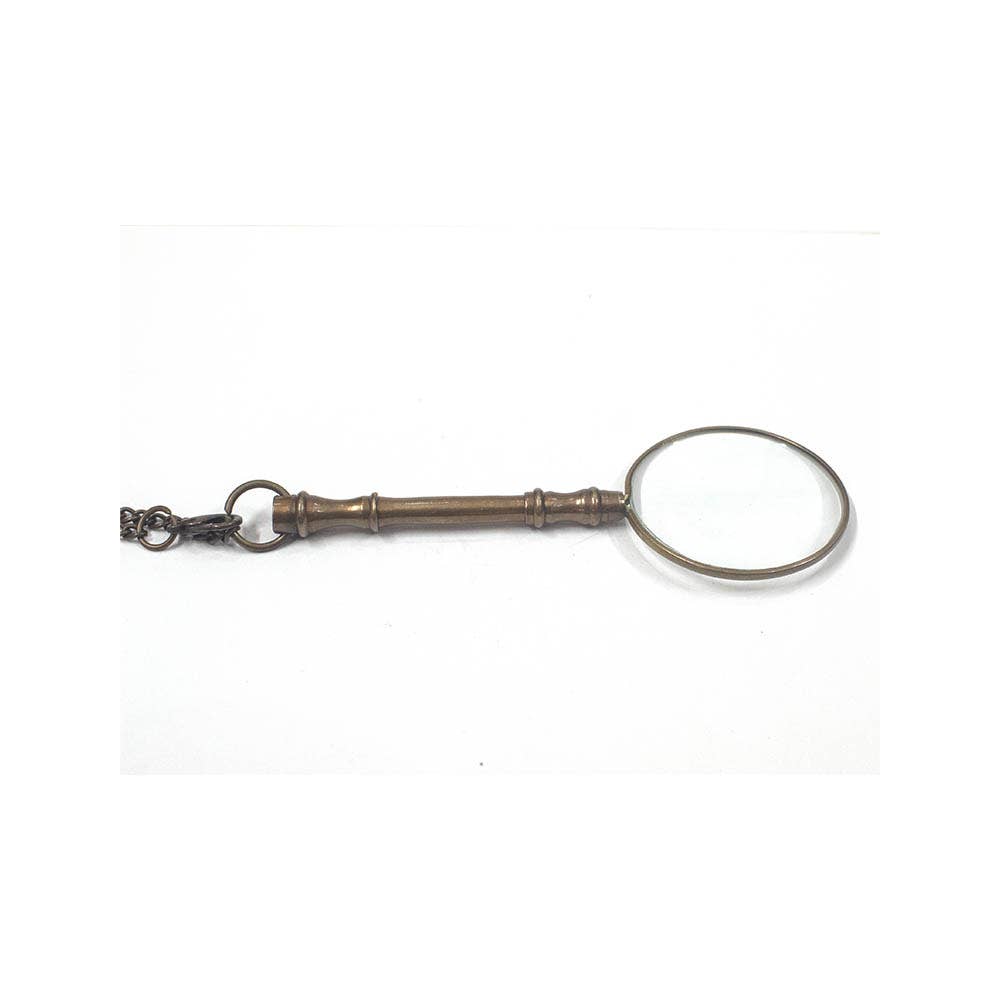 88mm Victorian Scholar’s Magnifier, 14' brass chain, each