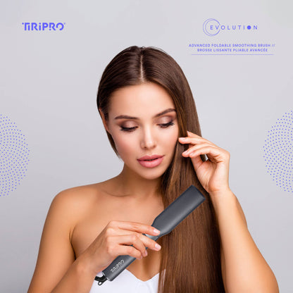 Equinox Foldable Hot Brush w/ Travel Case - Black Mirror