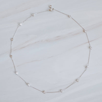 A Dozen Of Bezel Sparkle Station Necklace