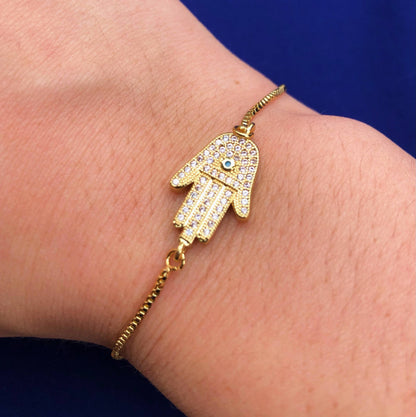 Serenity Hamsa Hand Slide Bracelet