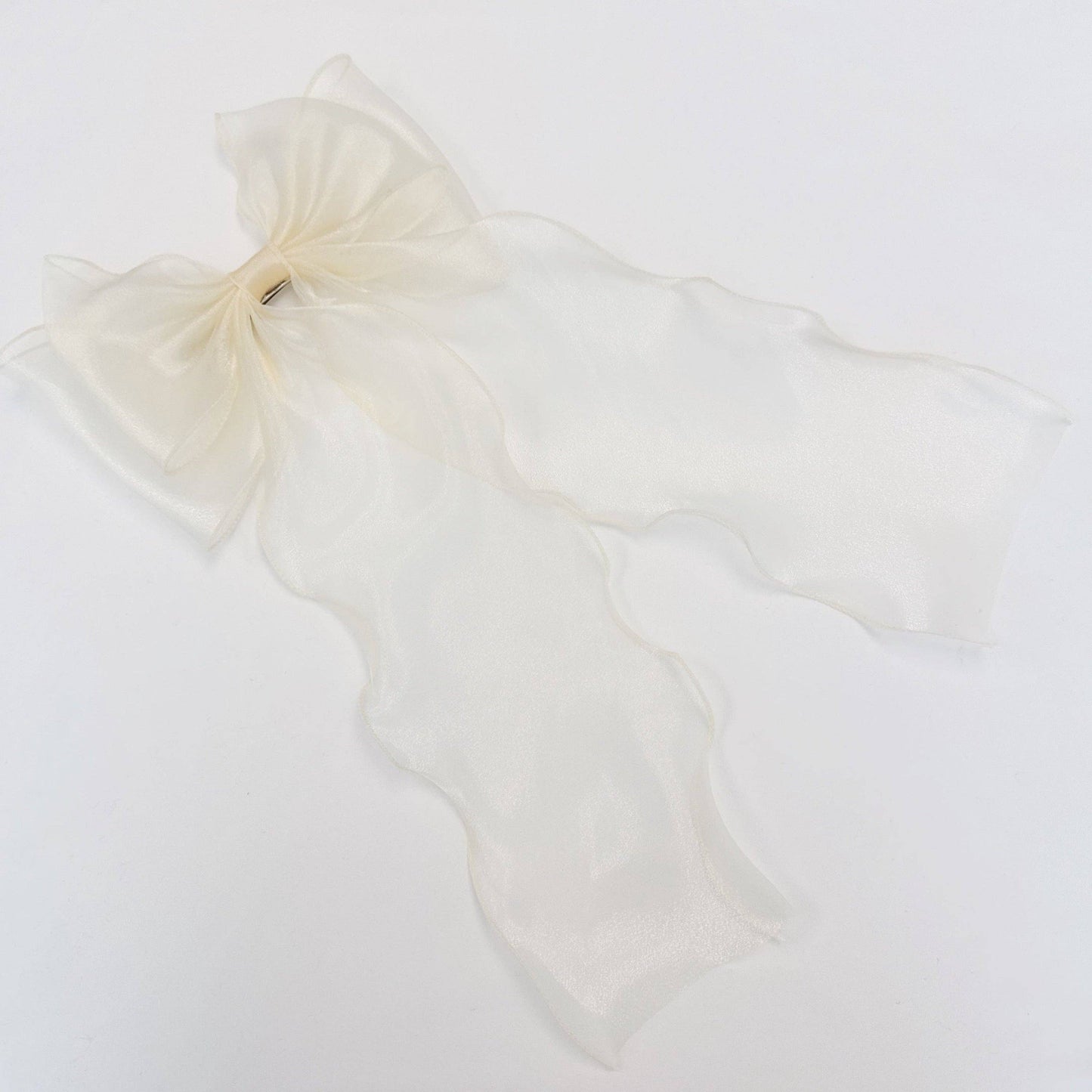Sheer Silky Statement Hair Bow Clip
