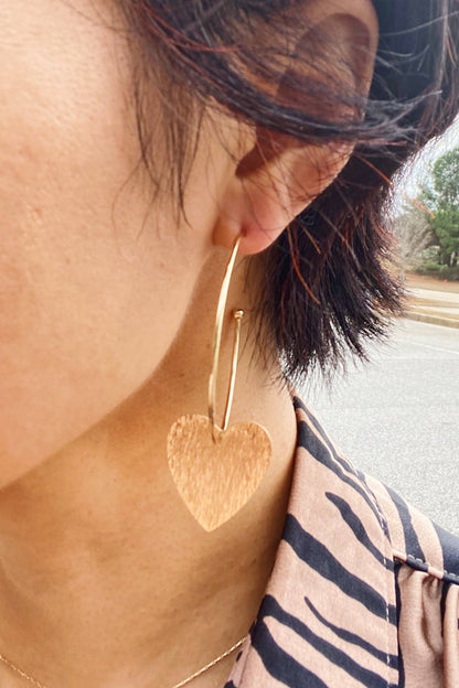 No Games Heart Hoop Earrings