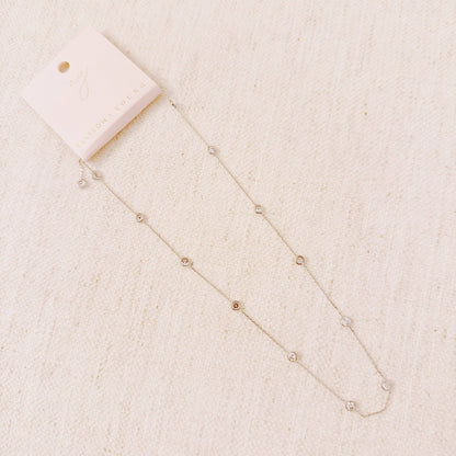 A Dozen Of Bezel Sparkle Station Necklace