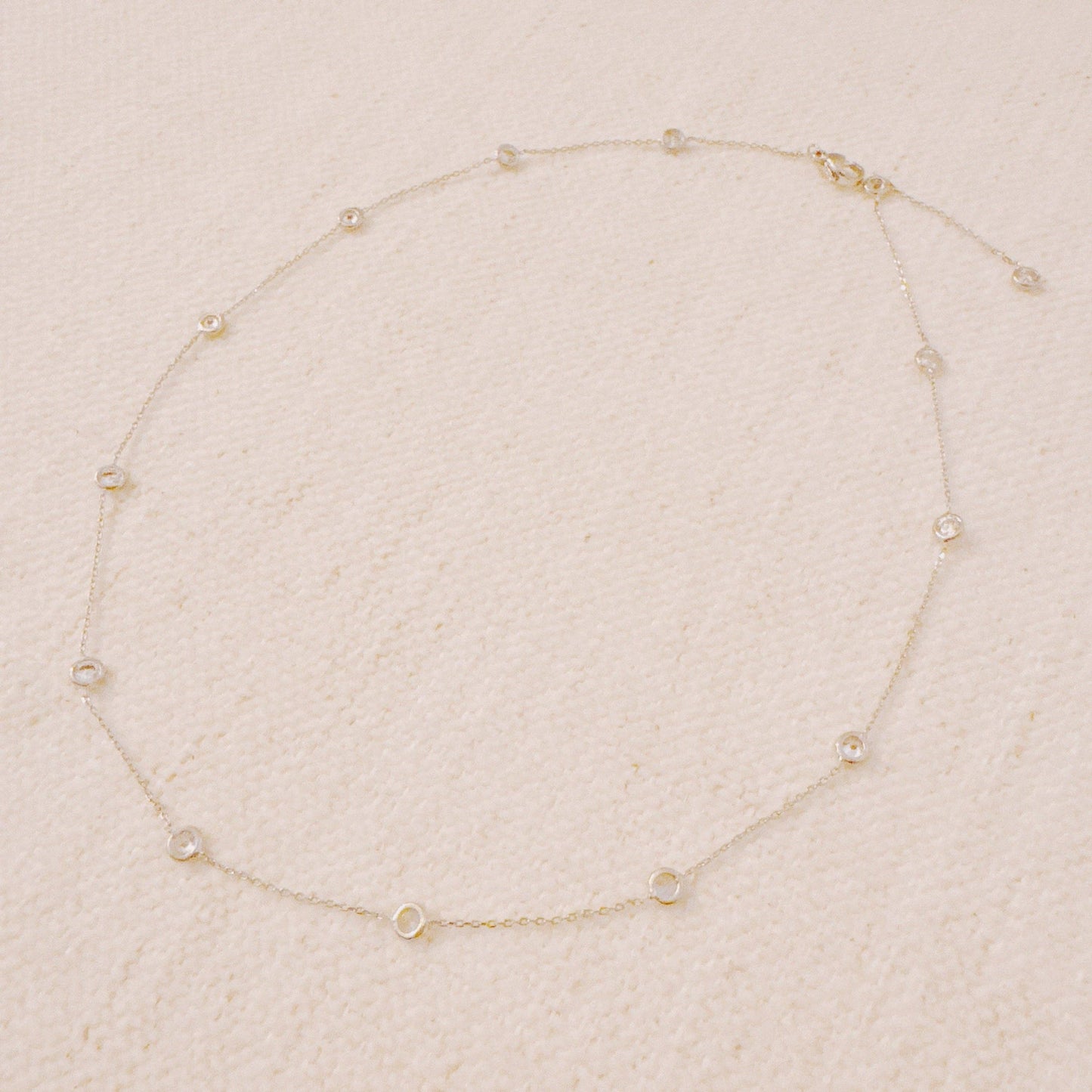 A Dozen Of Bezel Sparkle Station Necklace