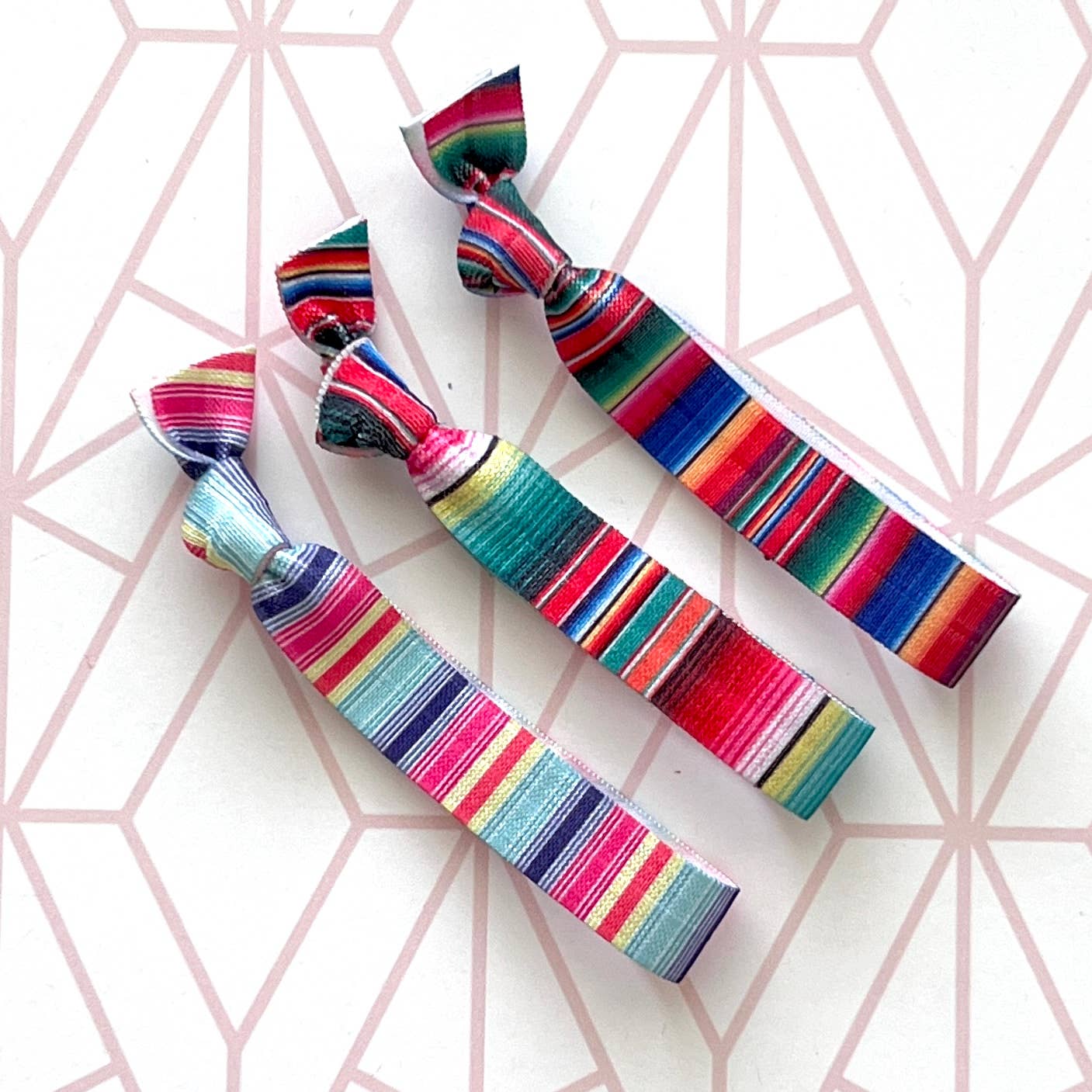 Assorted SERAPE Print Hair Ties in 3 different colors